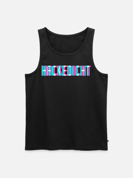 Hackedicht Glitch Vaporwave - Männer Premium Bio Tank Top - Schwarz