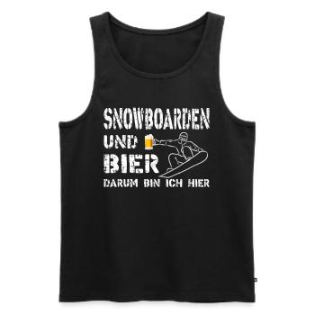Snowboarden und Bier Wintersport Alkohol - Männer Premium Bio Tank Top - Schwarz - Vorne - AI Model Male 178 light (178cm)