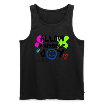 SHANIMAX Joy and happiness - Männer Premium Bio Tank Top - Schwarz - Vorne - Michal (187cm)