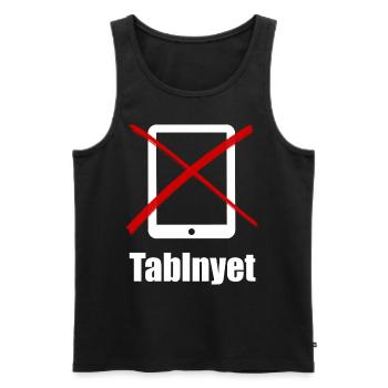 Tablet Nyet Russisch lustig Humor Kinder humorvoll - Männer Premium Bio Tank Top - Schwarz - Vorne - Michal (187cm)