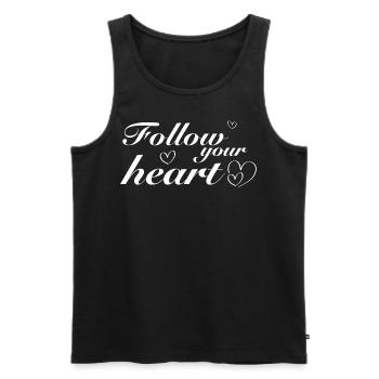 Follow Your Heart Heart Passion Proverbs - Men's Premium Organic Tank Top - black - Front - Michal (187cm)