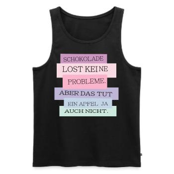 Schokolade vs. Apfel - Männer Premium Bio Tank Top - Schwarz - Vorne - AI Model Male 178 light (178cm)