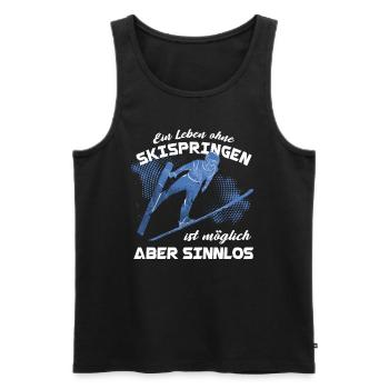 Skispringen Skispringer Wintersport - Männer Premium Bio Tank Top - Schwarz - Vorne - AI Model Male 178 light (178cm)