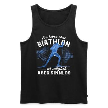 Biathlon Sportart Sport Wintersport Herren - Männer Premium Bio Tank Top - Schwarz - Vorne - Michal (187cm)
