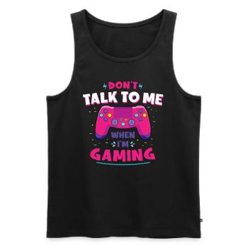 Nicht Stören Gaming Lustiger Spruch - Männer Premium Bio Tank Top - Schwarz - Vorne - Michal (187cm)