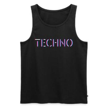 Techno Rave Festival Electro Music Raver - Débardeur bio Premium Homme - noir - Devant - AI Model Male 178 light (178cm)