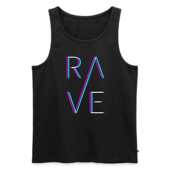 Techno Rave Festival Electro Musik Raver - Männer Premium Bio Tank Top - Schwarz - Vorne - Michal (187cm)