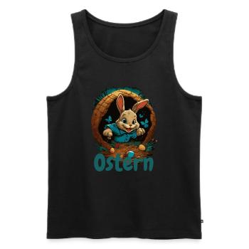 Ostern Osterhase im Osterkorb Hase Easter Egg - Männer Premium Bio Tank Top - Schwarz - Vorne - AI Model Male 178 light (178cm)