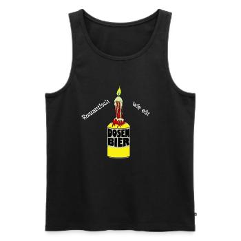Romantisch wie ein Dosenbier - Männer Premium Bio Tank Top - Schwarz - Vorne - Michal (187cm)