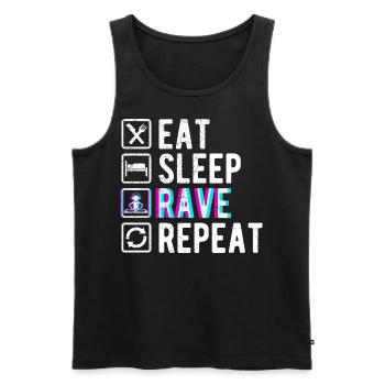 Eat Sleep Rave Repeat Techno Festival Electro - Débardeur bio Premium Homme - noir - Devant - Michal (187cm)