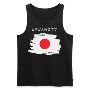 I love Japan - Men's Premium Organic Tank Top - black - Front - Michal (187cm)