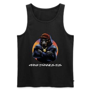 Ganz dünnes Eis / Spruch / Kaffe Spruch - Männer Premium Bio Tank Top - Schwarz - Vorne - AI Model Male 178 light (178cm)