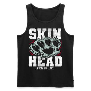 Oi Skinhead, Skinhead Girl, Punk - Männer Premium Bio Tank Top - Schwarz - Vorne - AI Model Male 178 light (178cm)