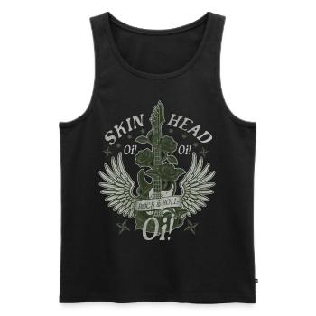 Oi Skinhead, Skinhead Girl, Punk - Männer Premium Bio Tank Top - Schwarz - Vorne - AI Model Male 178 light (178cm)