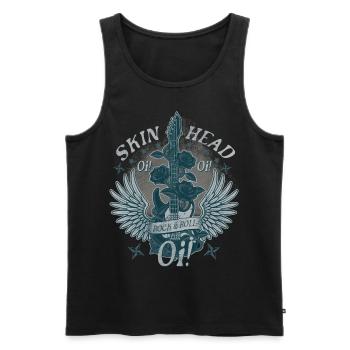 Oi Skinhead, Skinhead Girl, Punk - Männer Premium Bio Tank Top - Schwarz - Vorne - AI Model Male 178 light (178cm)