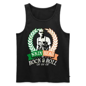 Oi Skinhead, Skinhead Girl, Punk - Men's Premium Organic Tank Top - black - Front - AI Model Male 178 light (178cm)