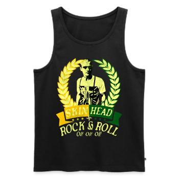 Oi Skinhead, Skinhead Girl, Punk - Men's Premium Organic Tank Top - black - Front - Michal (187cm)
