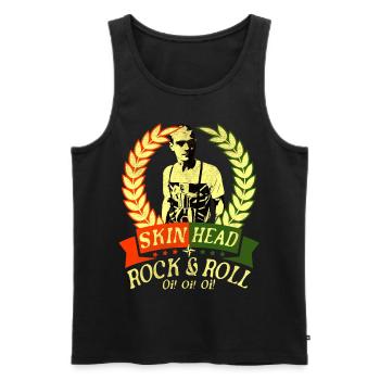 Oi Skinhead, Skinhead Girl, Punk - Männer Premium Bio Tank Top - Schwarz - Vorne - AI Model Male 178 light (178cm)