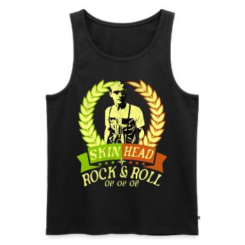 Oi Skinhead, Skinhead Girl, Punk - Männer Premium Bio Tank Top - Schwarz - Vorne - AI Model Male 178 light (178cm)