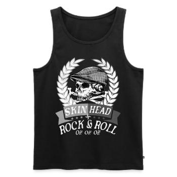 Oi Skinhead, Skinhead Girl, Punk - Men's Premium Organic Tank Top - black - Front - AI Model Male 178 light (178cm)