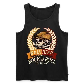 Oi Skinhead, Skinhead Girl, Punk - Men's Premium Organic Tank Top - black - Front - AI Model Male 178 light (178cm)