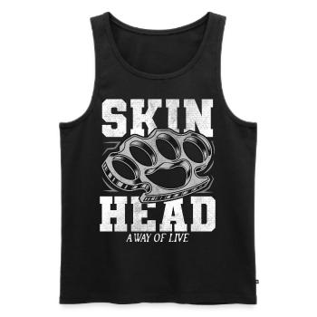 Oi Skinhead, Skinhead Girl, Punk - Männer Premium Bio Tank Top - Schwarz - Vorne - AI Model Male 178 light (178cm)