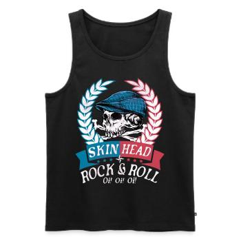 Oi Skinhead, Skinhead Girl, Punk - Männer Premium Bio Tank Top - Schwarz - Vorne - AI Model Male 178 light (178cm)