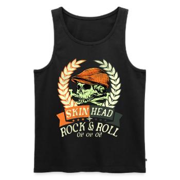 Oi Skinhead, Skinhead Girl, Punk - Männer Premium Bio Tank Top - Schwarz - Vorne - AI Model Male 178 light (178cm)