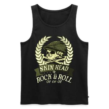 Oi Skinhead, Skinhead Girl, Punk - Men's Premium Organic Tank Top - black - Front - Michal (187cm)
