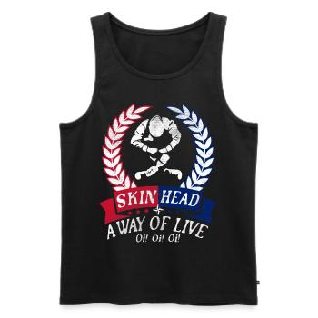 Oi Skinhead, Skinhead Girl, Punk - Men's Premium Organic Tank Top - black - Front - Michal (187cm)