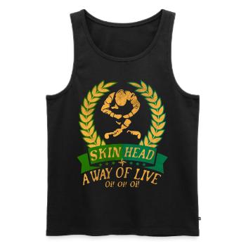 Oi Skinhead, Skinhead Girl, Punk - Men's Premium Organic Tank Top - black - Front - AI Model Male 178 light (178cm)