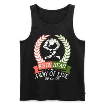 Oi Skinhead, Skinhead Girl, Punk - Men's Premium Organic Tank Top - black - Front - Michal (187cm)