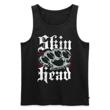 Oi Skinhead, Skinhead Girl, Punk - Männer Premium Bio Tank Top - Schwarz - Vorne - AI Model Male 178 light (178cm)