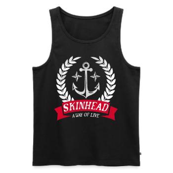 Oi Skinhead, Skinhead Girl, Punk - Männer Premium Bio Tank Top - Schwarz - Vorne - AI Model Male 178 light (178cm)