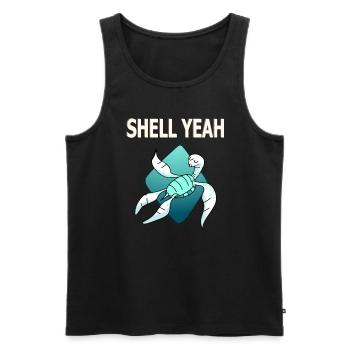 shell yeah turtle shirt - Männer Premium Bio Tank Top - Schwarz - Vorne - AI Model Male 178 light (178cm)