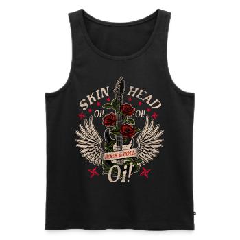 oi skinhead skinhead girl - Männer Premium Bio Tank Top - Schwarz - Vorne - AI Model Male 178 light (178cm)