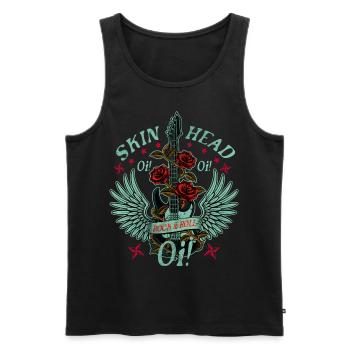 Oi Skinhead, Skinhead Girl, Punk - Männer Premium Bio Tank Top - Schwarz - Vorne - AI Model Male 178 light (178cm)