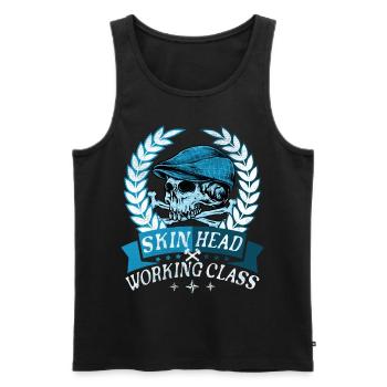Oi Skinhead, Skinhead Girl, Punk - Men's Premium Organic Tank Top - black - Front - AI Model Male 178 light (178cm)