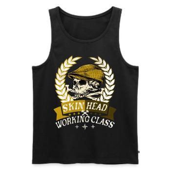 Oi Skinhead, Skinhead Girl, Punk - Men's Premium Organic Tank Top - black - Front - Michal (187cm)