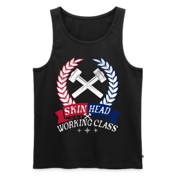 Oi Skinhead, Skinhead Girl, Punk - Männer Premium Bio Tank Top - Schwarz - Vorne - AI Model Male 178 light (178cm)