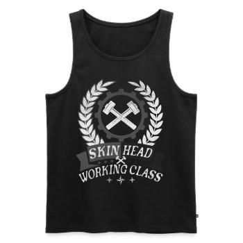 Oi Skinhead, Skinhead Girl, Punk - Männer Premium Bio Tank Top - Schwarz - Vorne - AI Model Male 178 light (178cm)