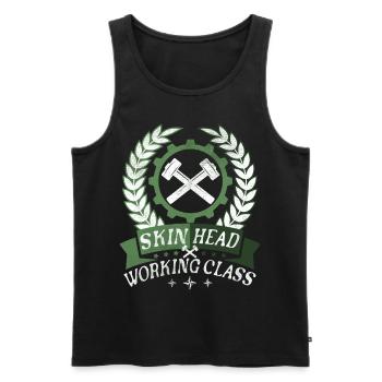 Oi Skinhead, Skinhead Girl, Punk - Men's Premium Organic Tank Top - black - Front - AI Model Male 178 light (178cm)