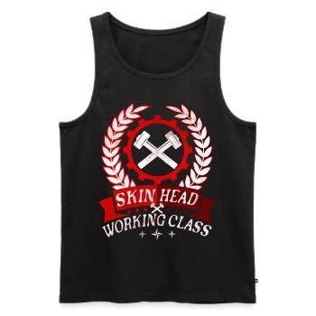 Oi Skinhead, Skinhead Girl, Punk - Männer Premium Bio Tank Top - Schwarz - Vorne - AI Model Male 178 light (178cm)