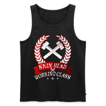 Oi Skinhead, Skinhead Girl, Punk - Männer Premium Bio Tank Top - Schwarz - Vorne - AI Model Male 178 light (178cm)