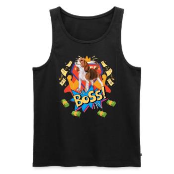 Beagle Boss - Men's Premium Organic Tank Top - black - Front - AI Model Male 178 light (178cm)
