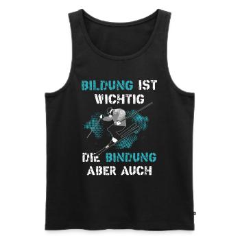 Bildung ist wichtig Skifahren Wintersport - Männer Premium Bio Tank Top - Schwarz - Vorne - Michal (187cm)