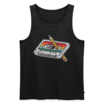 80er Jahre 90er Jahre Kassette Stift Retro Lustig - Männer Premium Bio Tank Top - Schwarz - Vorne - Michal (187cm)