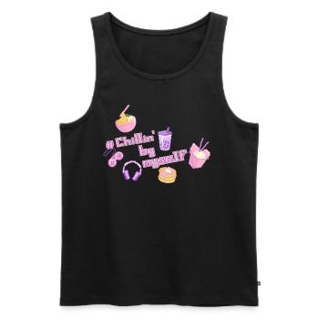 Chill T-shirt for girlfriend vibe shirt - Men's Premium Organic Tank Top - black - Front - Michal (187cm)