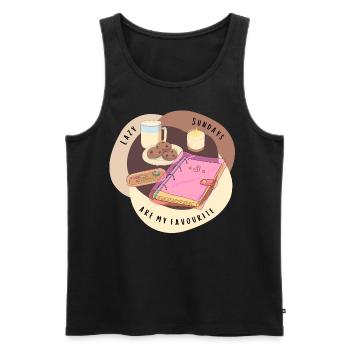 sunday chill T-shirt for friend - Männer Premium Bio Tank Top - Schwarz - Vorne - AI Model Male 178 light (178cm)