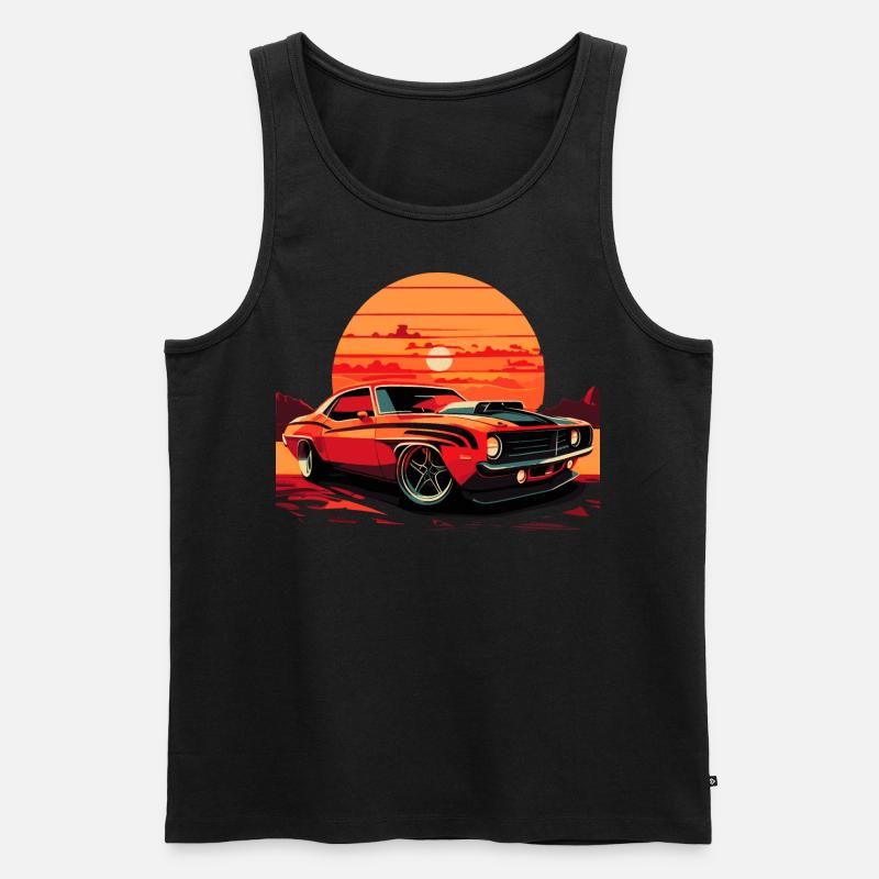 Muscle Car V8 - Männer Premium Bio Tank Top - Schwarz